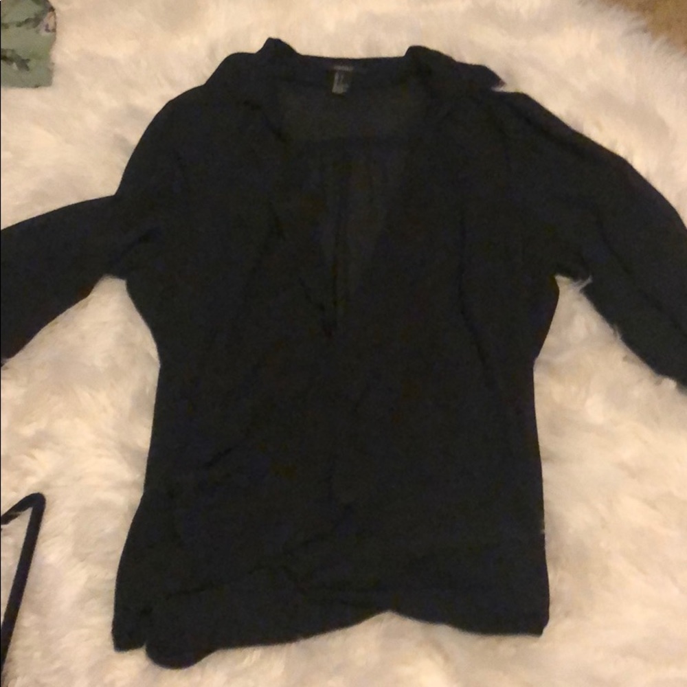 Black low cut blouse